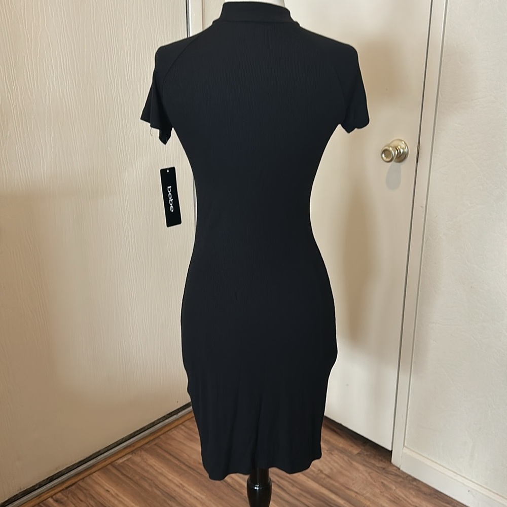 Bebe Logo Black Keyhole Bodycon Dress - Picture 4 of 10